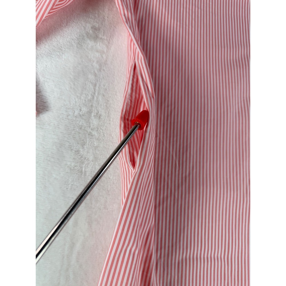 Southern Tide Cam Stripe Poplin Dress Womens M Pink White Preppy Coastal - Picture 11 of 13